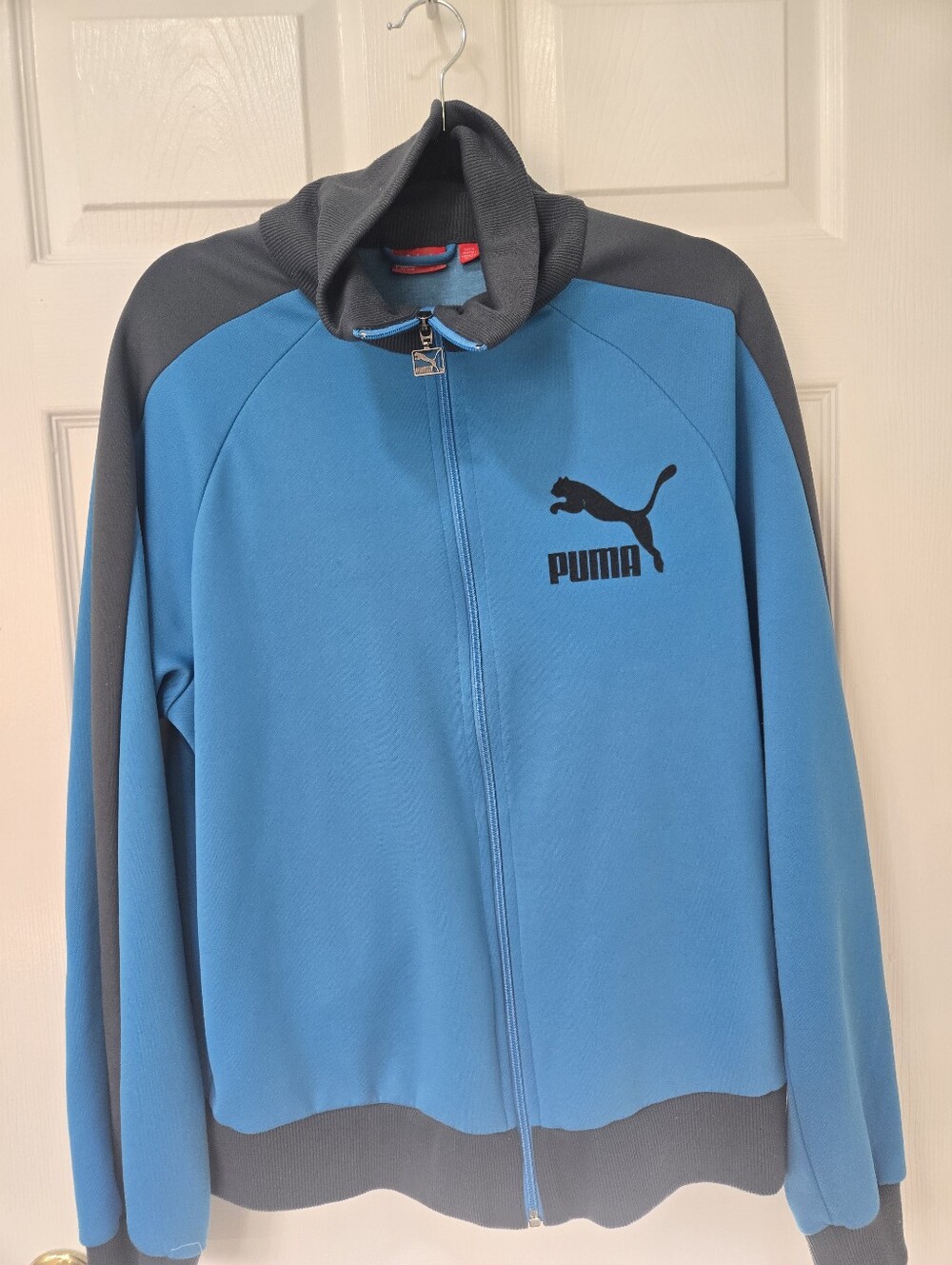 Puma Men’s Blue Performance Track Jacket with Dark Gray Trim